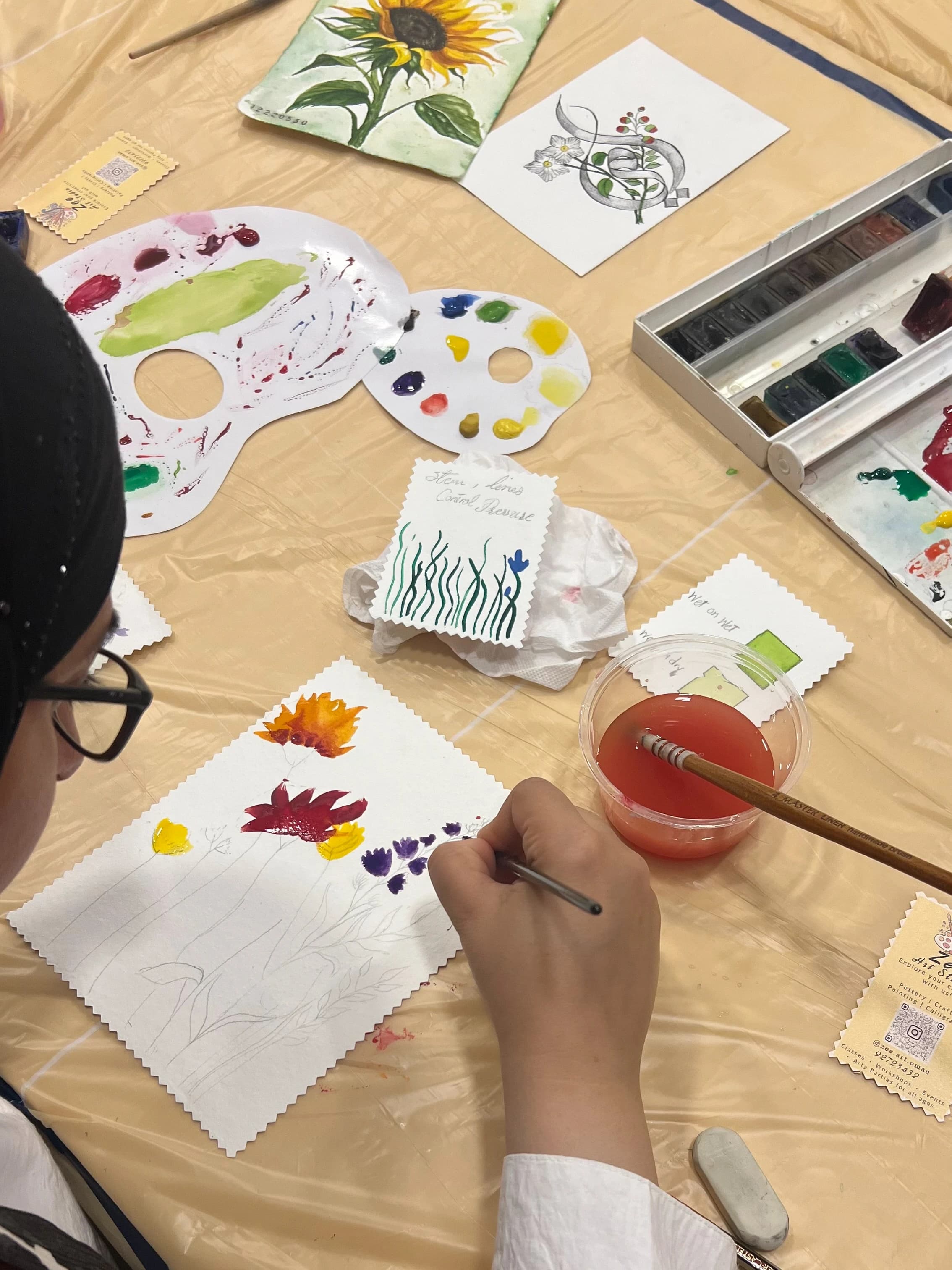 ورشة رسم الآيس كريم بالألوان المائية