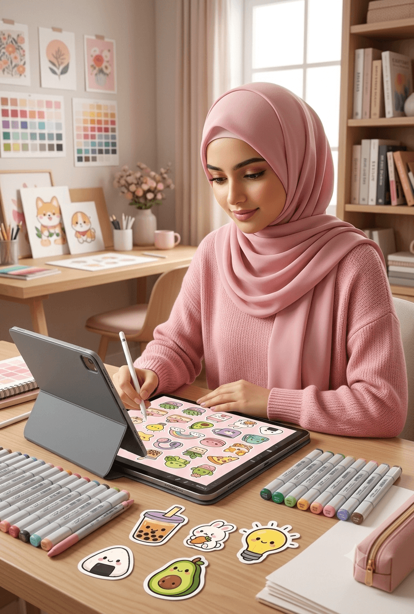 ورشة تصميم الملصقات باستخدام Procreate ✨📱